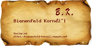 Bienenfeld Kornél névjegykártya