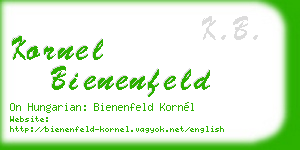 kornel bienenfeld business card